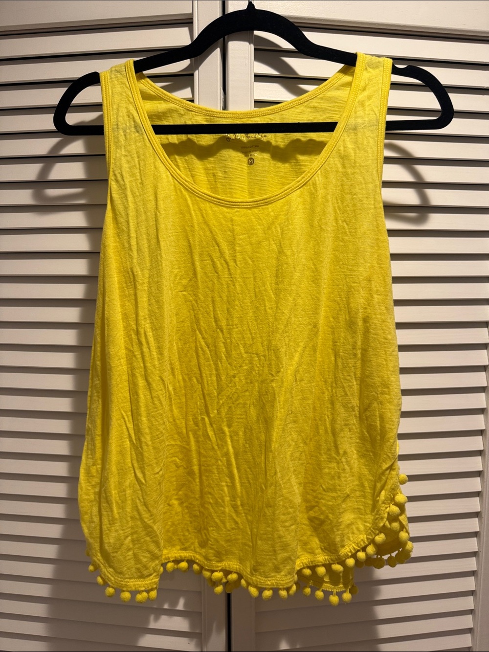 Lilly Pulitzer Bright Yellow Pom-Pom Hem Tank
